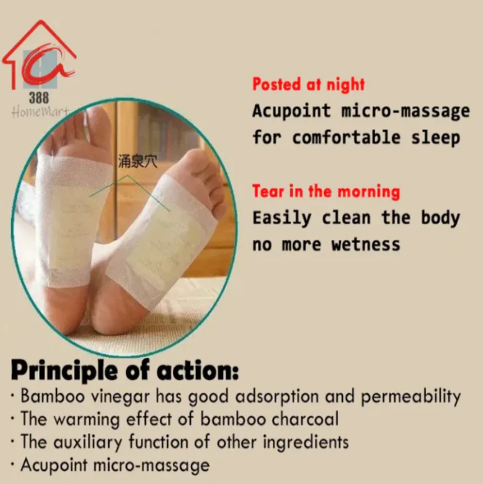 100% Herbal & Gentle Ingredient Detox Ginger Foot Pads (Pack of 2) 20 Patches