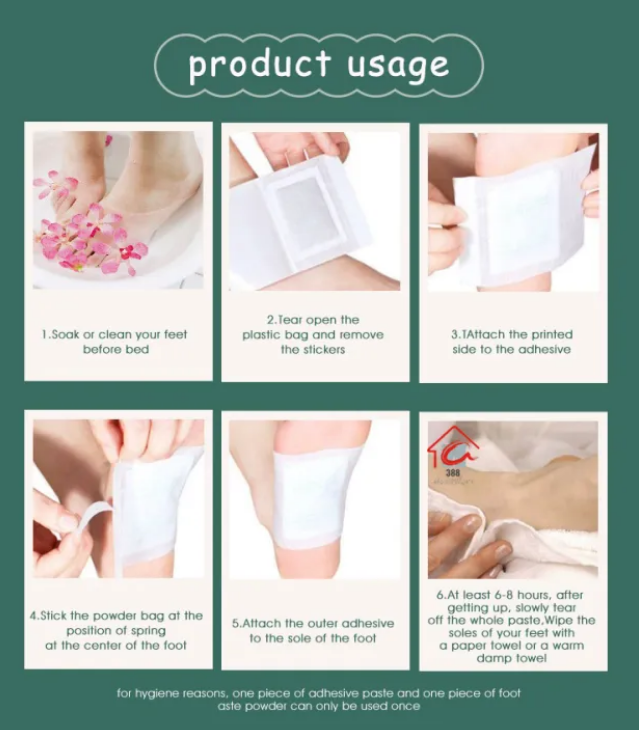 100% Herbal & Gentle Ingredient Detox Ginger Foot Pads (Pack of 2) 20 Patches